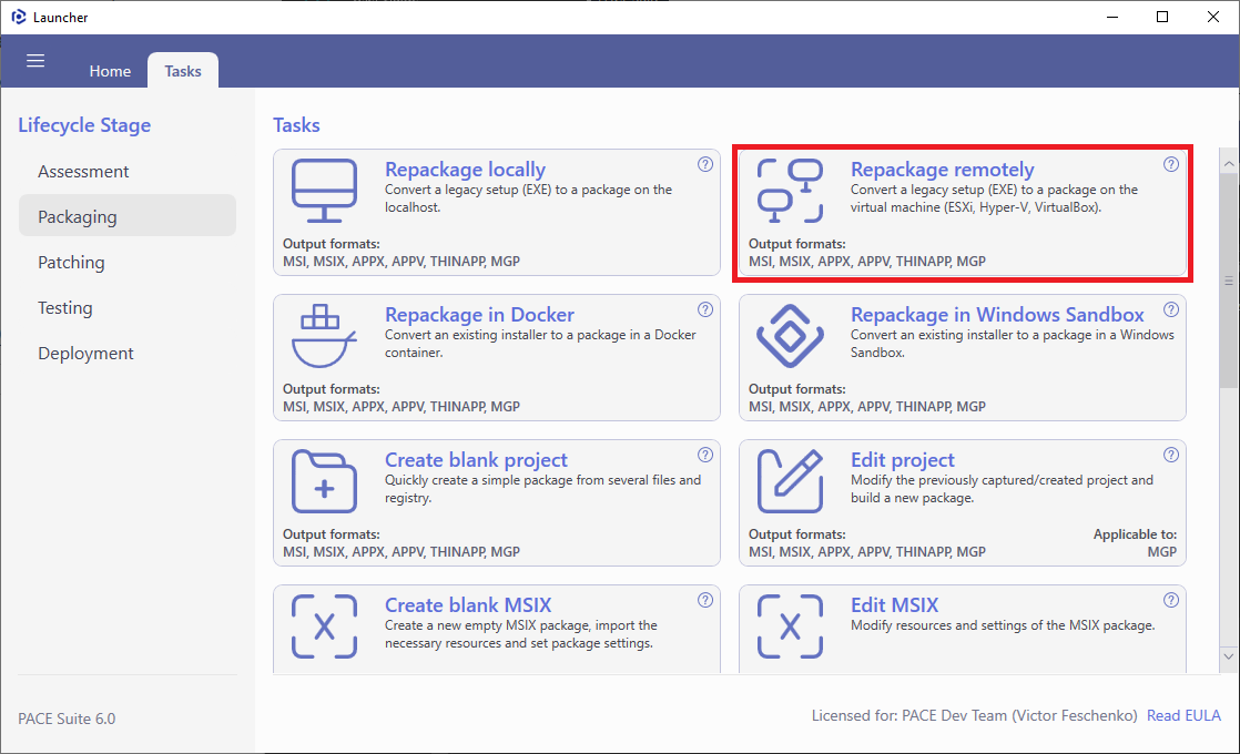 launcher-tasks-package-repackage-remotely
