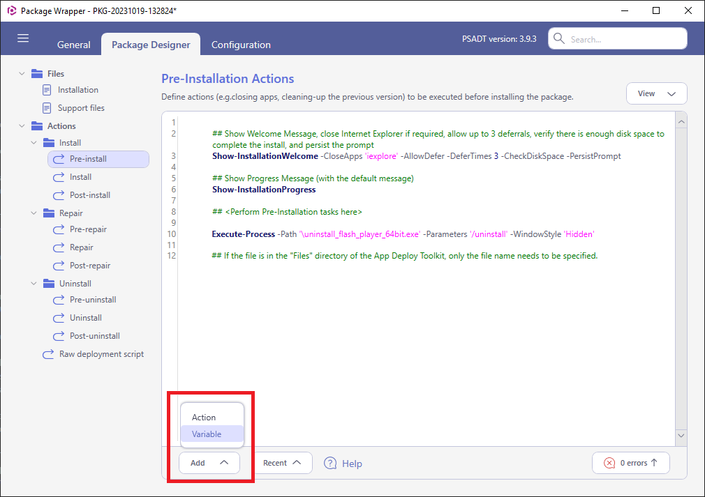 pkg-wrapper-actions-add-variable