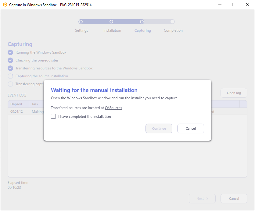 setup-capture-sandbox-step3-waiting
