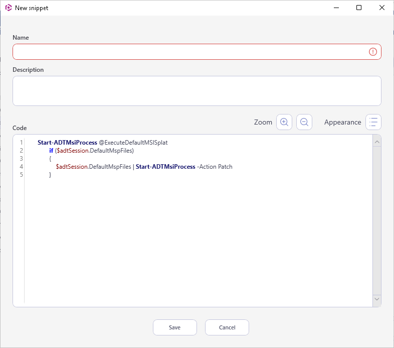 pkg-wrapper-actions-create-snippet