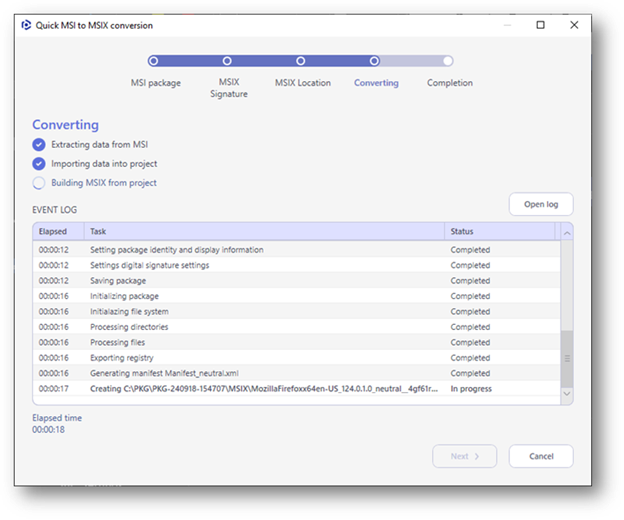 quick conversion to msix in pace suite