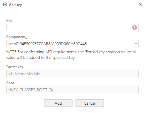 component add registry