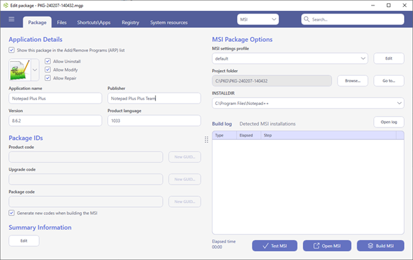 Capturing with package generator