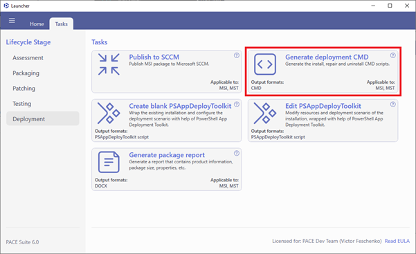 generate deployment CMD