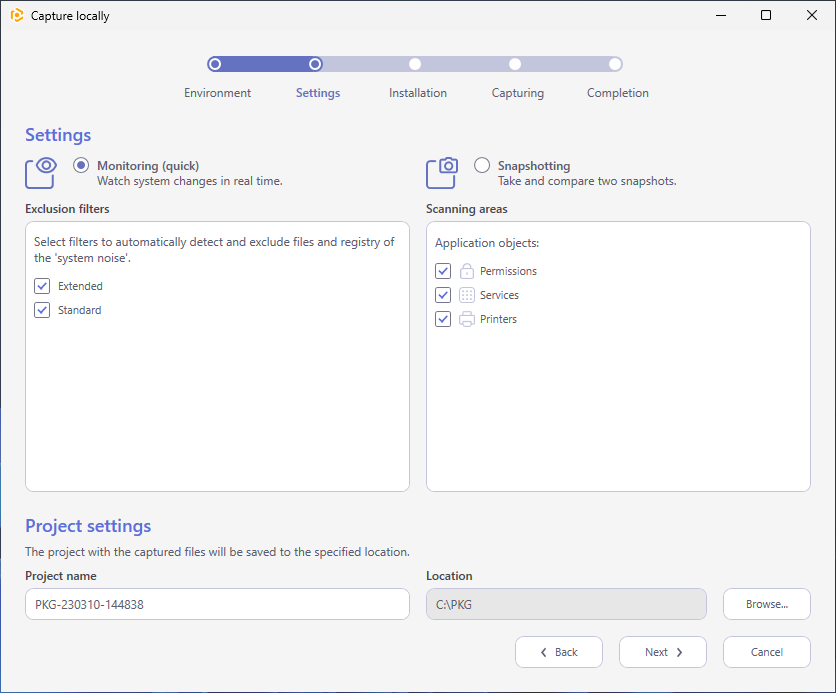 local capture monitoring