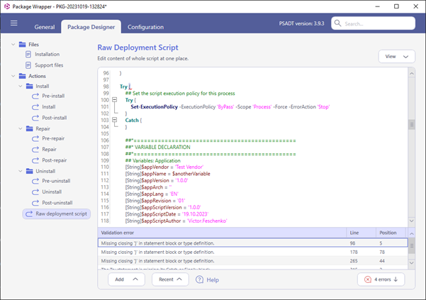 package wrapper raw deployment