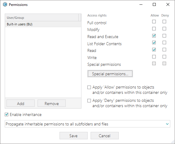 application packaging permission settings