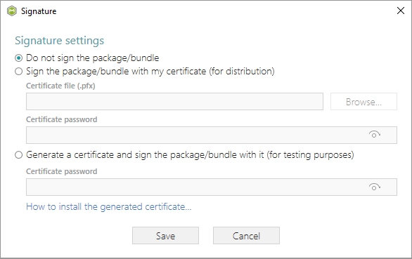 sign msix package